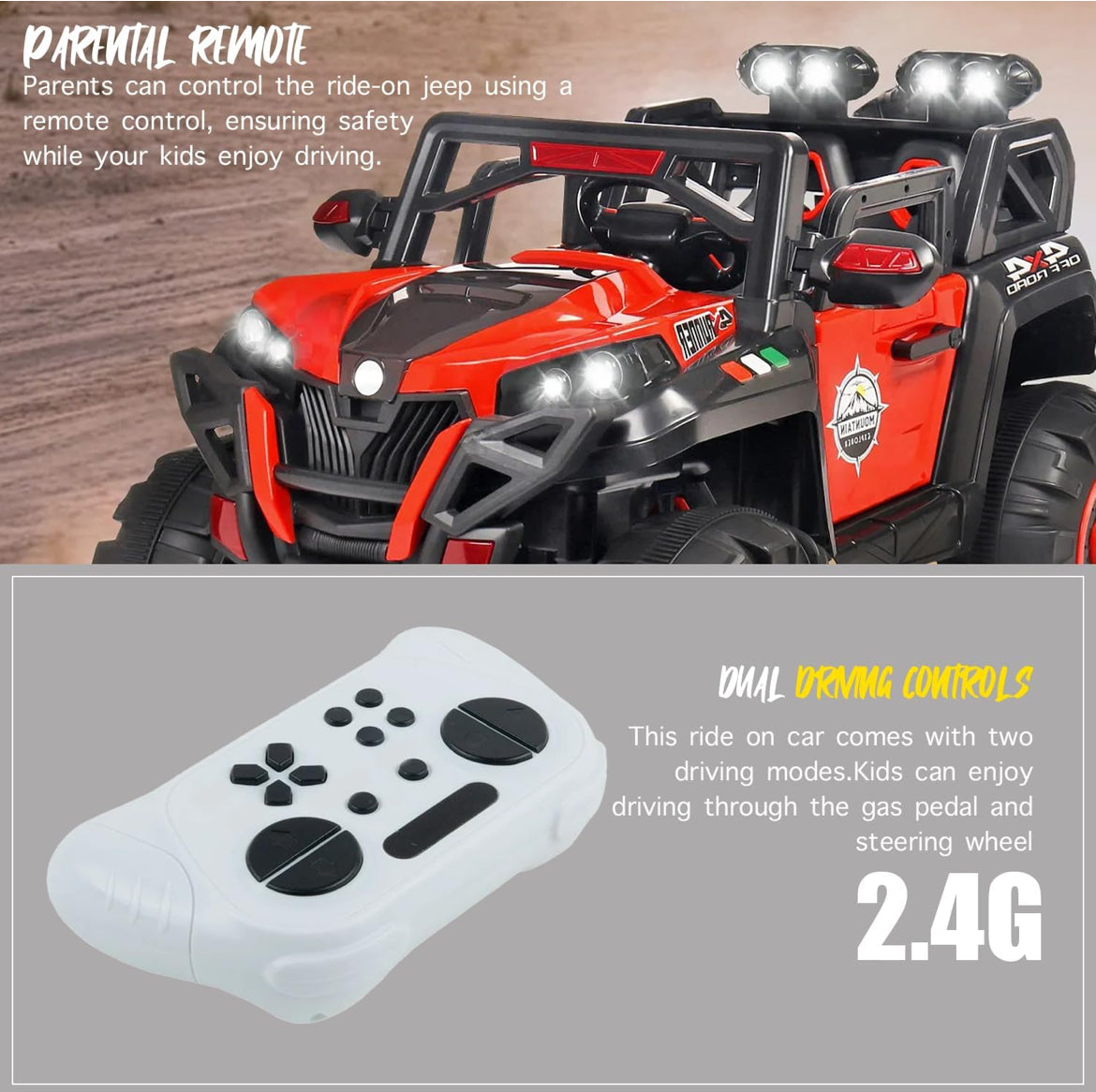 Battery Operated 4x4 Big Size 12V Battery Ride On Thar, Jeep for Kids Drive 2 to 10 Years | Motor for Steering | Remote Control | Suspensions | Jumbo Driving Car