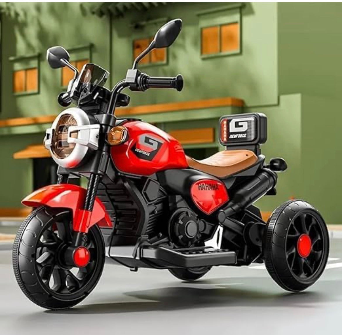 6V Battery YAHAHA Bike rideon | Music, LED Lights | Manual Control | Battery-Operated Ride-On Bike with Backrest for Boys & Girls Aged 1-5 Years (Yamaha, Red)