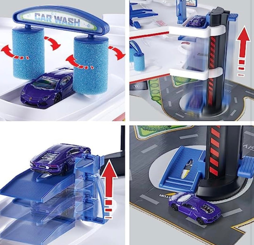 Vehicle parking Set Toy for Children - City Passenger Track & Parking Car Garage Toy Set, Gifts for Boys Girls 3 4 5