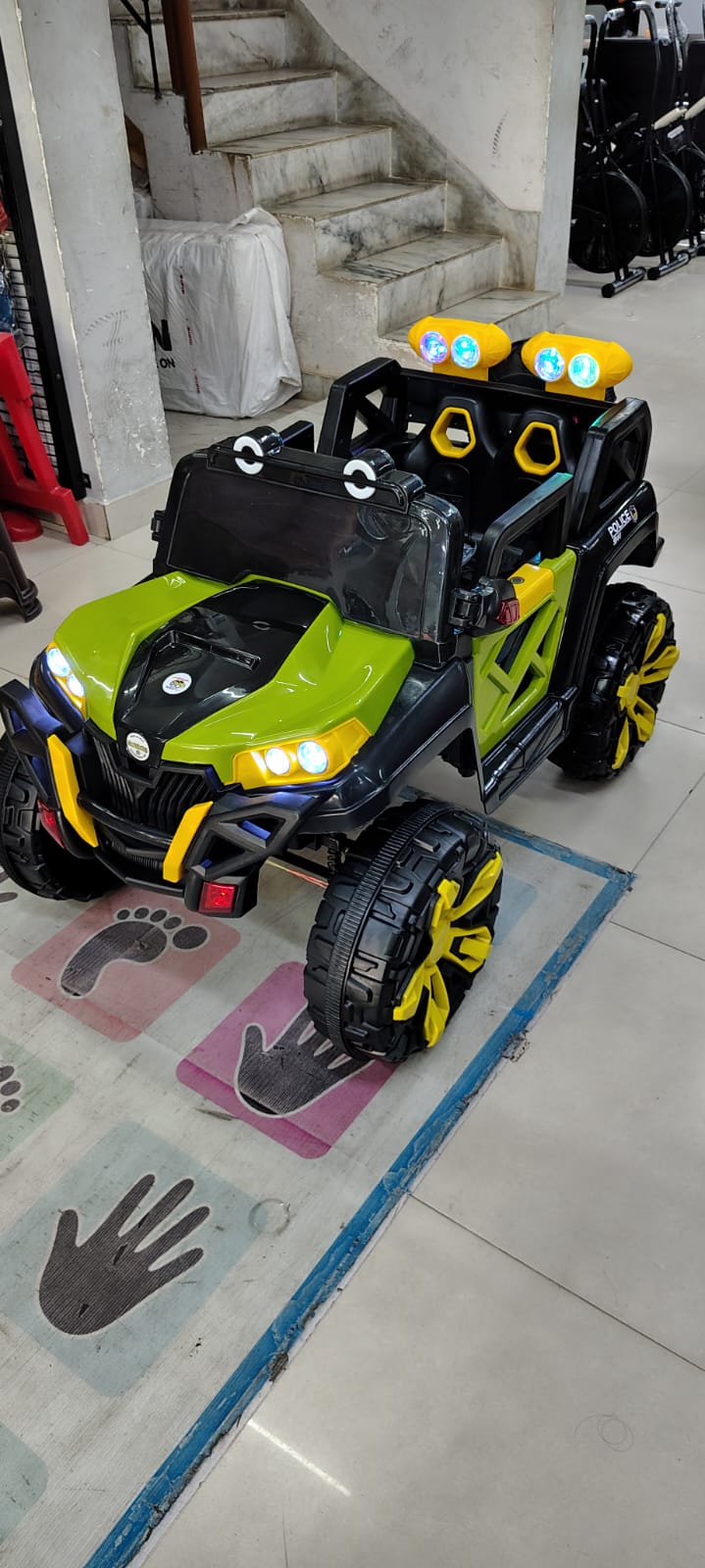 Battery Operated 4x4 Big Size 12V Battery Ride On Thar, Jeep for Kids Drive 2 to 10 Years | Motor for Steering | Remote Control | Suspensions | Jumbo Driving Car