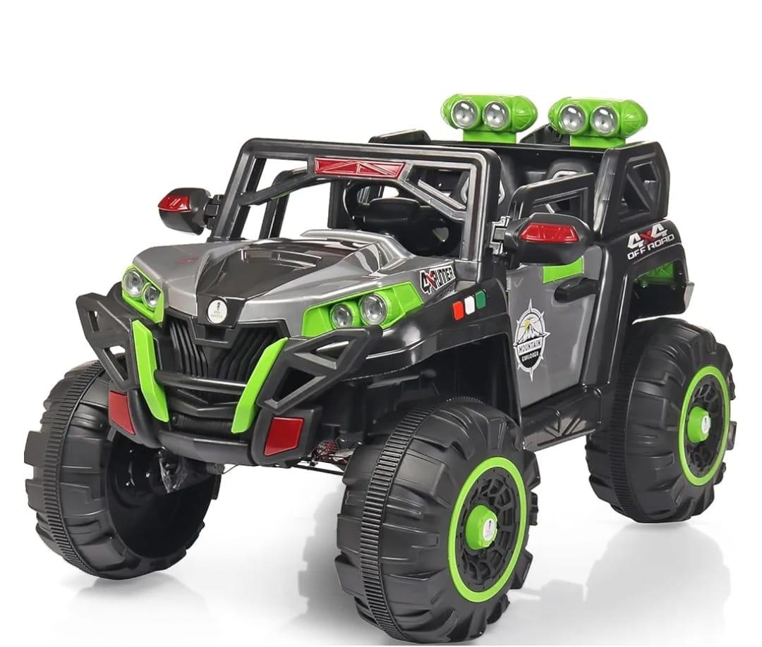 Battery Operated 4x4 Big Size 12V Battery Ride On Thar, Jeep for Kids Drive 2 to 10 Years | Motor for Steering | Remote Control | Suspensions | Jumbo Driving Car